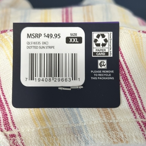 GAP Women's XXL Linen Short Dotted Sun Stripe Multi Pull On Pockets NWT - Picture 6 of 14